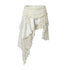 NO ROMANCE Baroque Punk Court Asymmetric Ruched Lace Spliced Velvet Women&