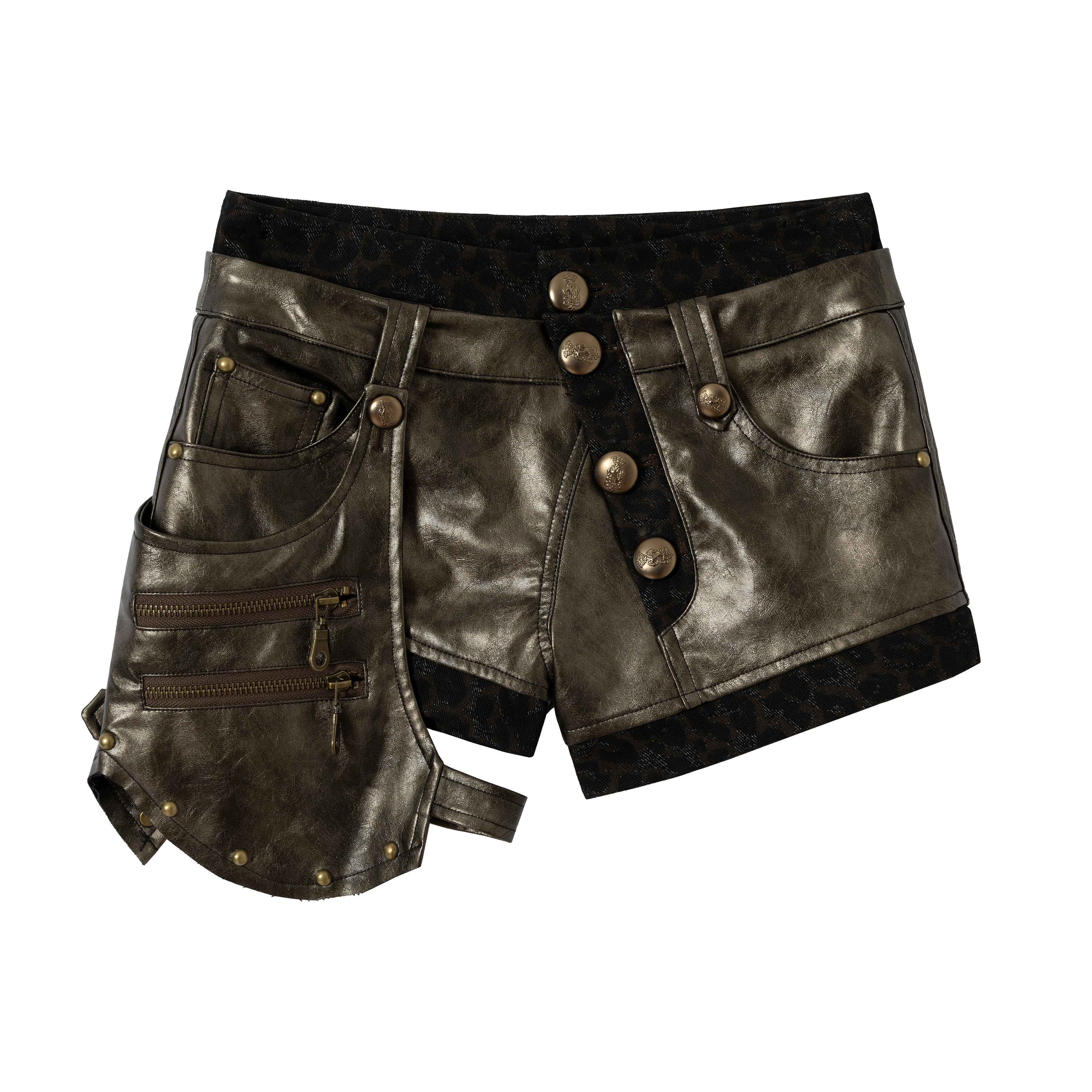 NO_ROMANCE_Biker_Punk_Lace_Detachable_Asymmetrical_Low_Waist_Slim_Women&