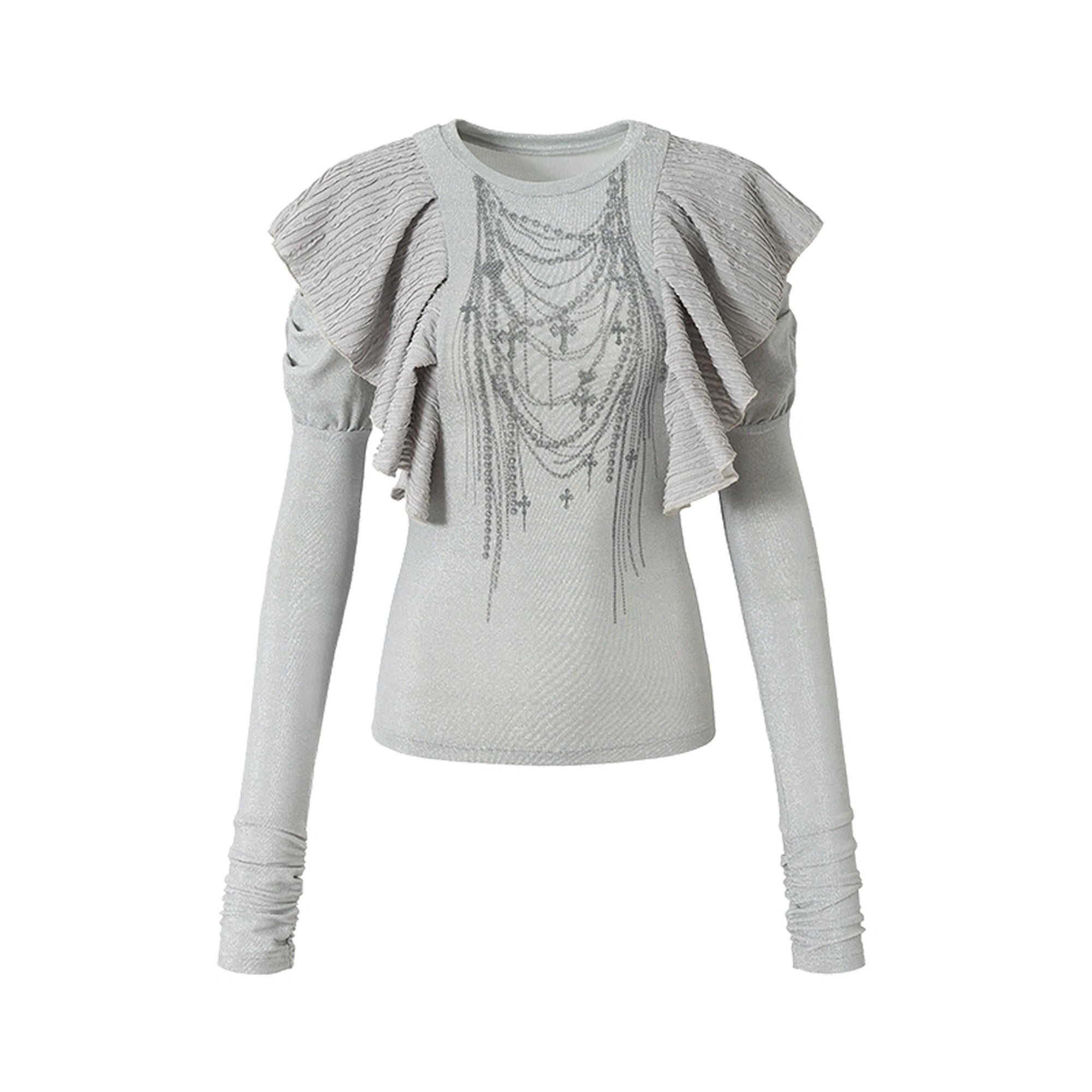 NO_ROMANCE_Butterfly_Graphic_Slim_Fit_Vintage_Long_Puff_Sleeve_Crew_Neck_Women_T-Shirt_MISSTT