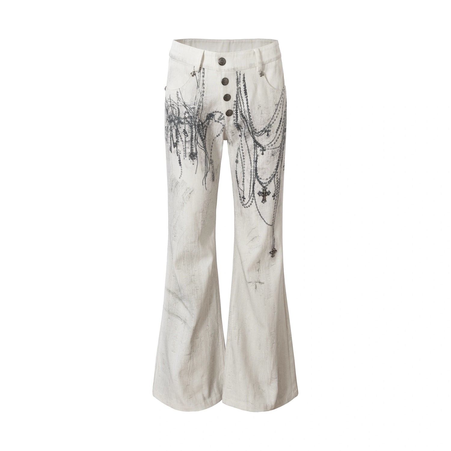 NO_ROMANCE_Cotton_Punk_Loose_Fit_Mid_Rise_Off_White_Dyed_Non_Stretch_Women_Streetwear_Pants_MISSTT