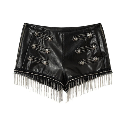 NO_ROMANCE_Distressed_Black_Metal_Buckle_Chain_Strap_Low_Waist_Women&