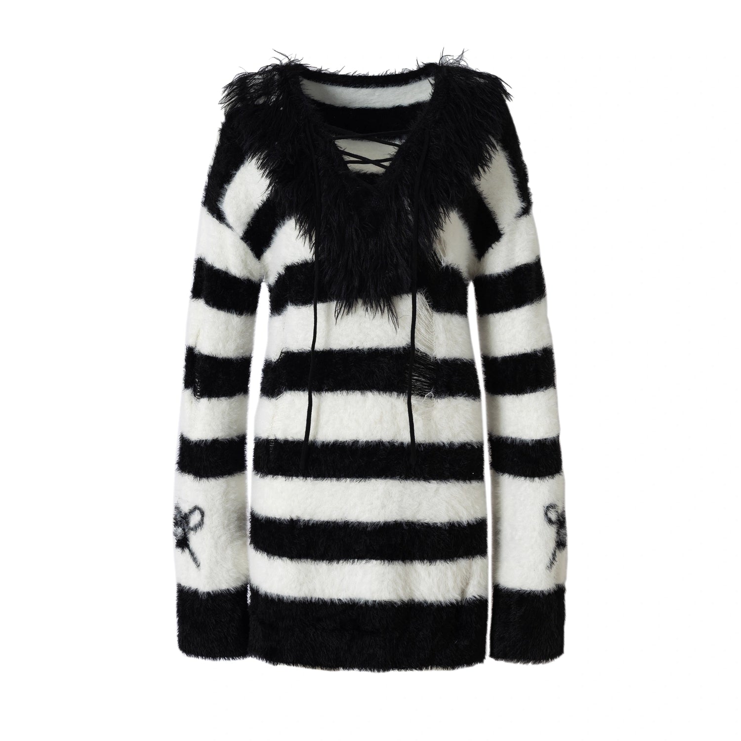 NO_ROMANCE_Distressed_Striped_Oversized_Pullover_Long_Sleeve_Vintage_Women_Knit_Sweater_MISSTT