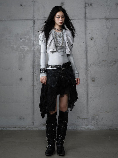 NO ROMANCE Dreamy Butterfly Print Puff Sleeve Slim Women&