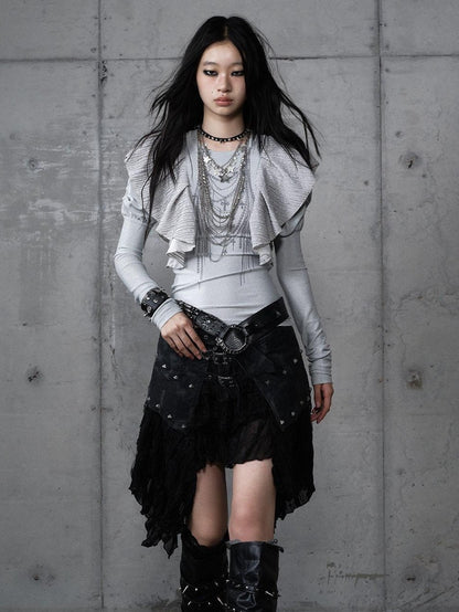 NO ROMANCE Dreamy Butterfly Print Puff Sleeve Slim Women&