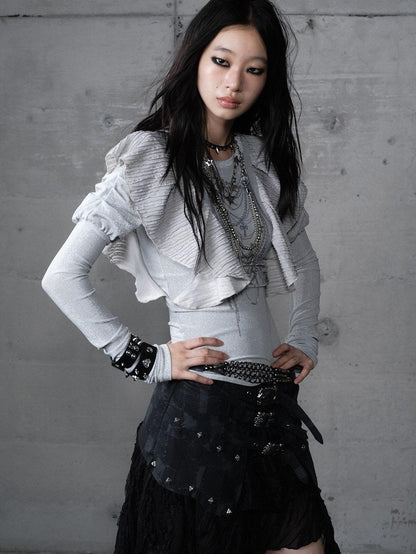 NO ROMANCE Dreamy Butterfly Print Puff Sleeve Slim Women&