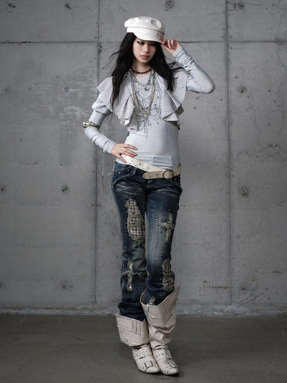 NO ROMANCE Dreamy Butterfly Print Puff Sleeve Slim Women&
