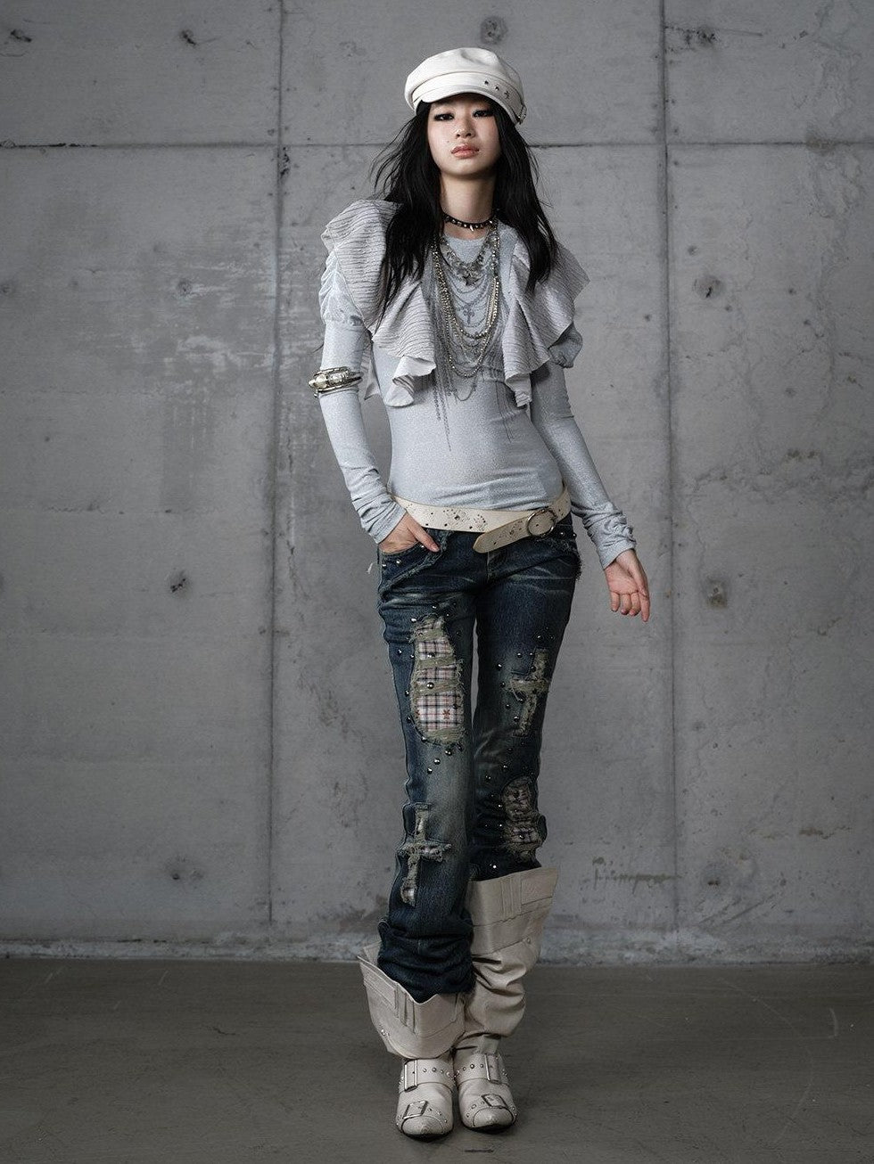 NO ROMANCE Dreamy Butterfly Print Puff Sleeve Slim Women&