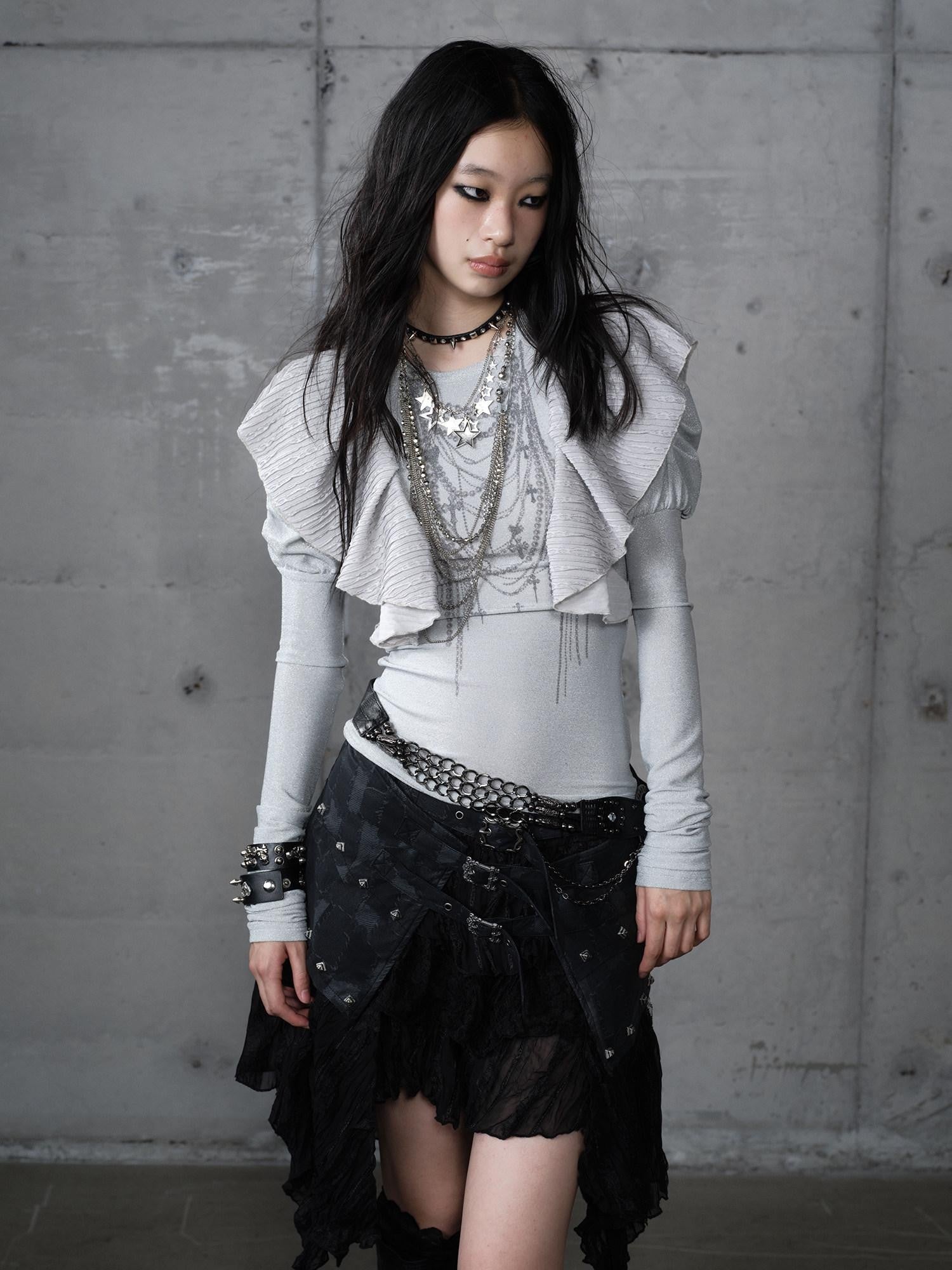 NO ROMANCE Dreamy Butterfly Print Puff Sleeve Slim Women&