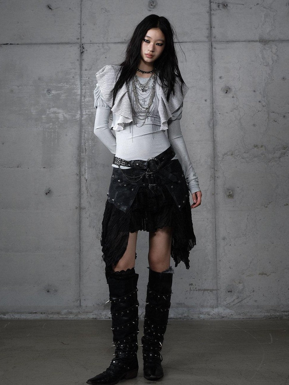 NO ROMANCE Dreamy Butterfly Print Puff Sleeve Slim Women&