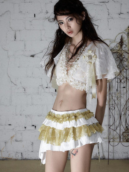 NO ROMANCE Dusty Pink Ivory Vintage Lace Court Women&