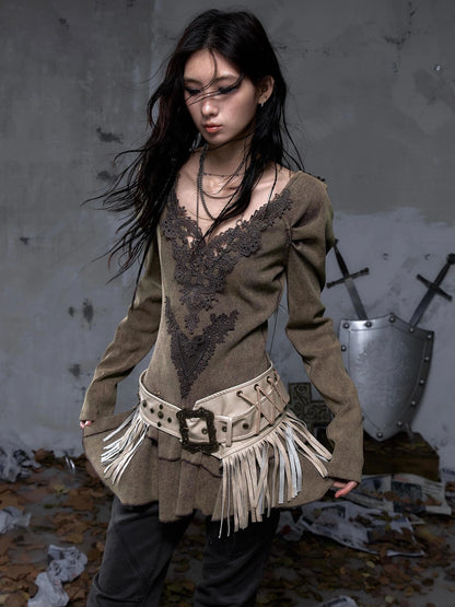 NO ROMANCE Elegant Palace Style V Neck Long Sleeve Knit A Line Slim Fit Women Dresses