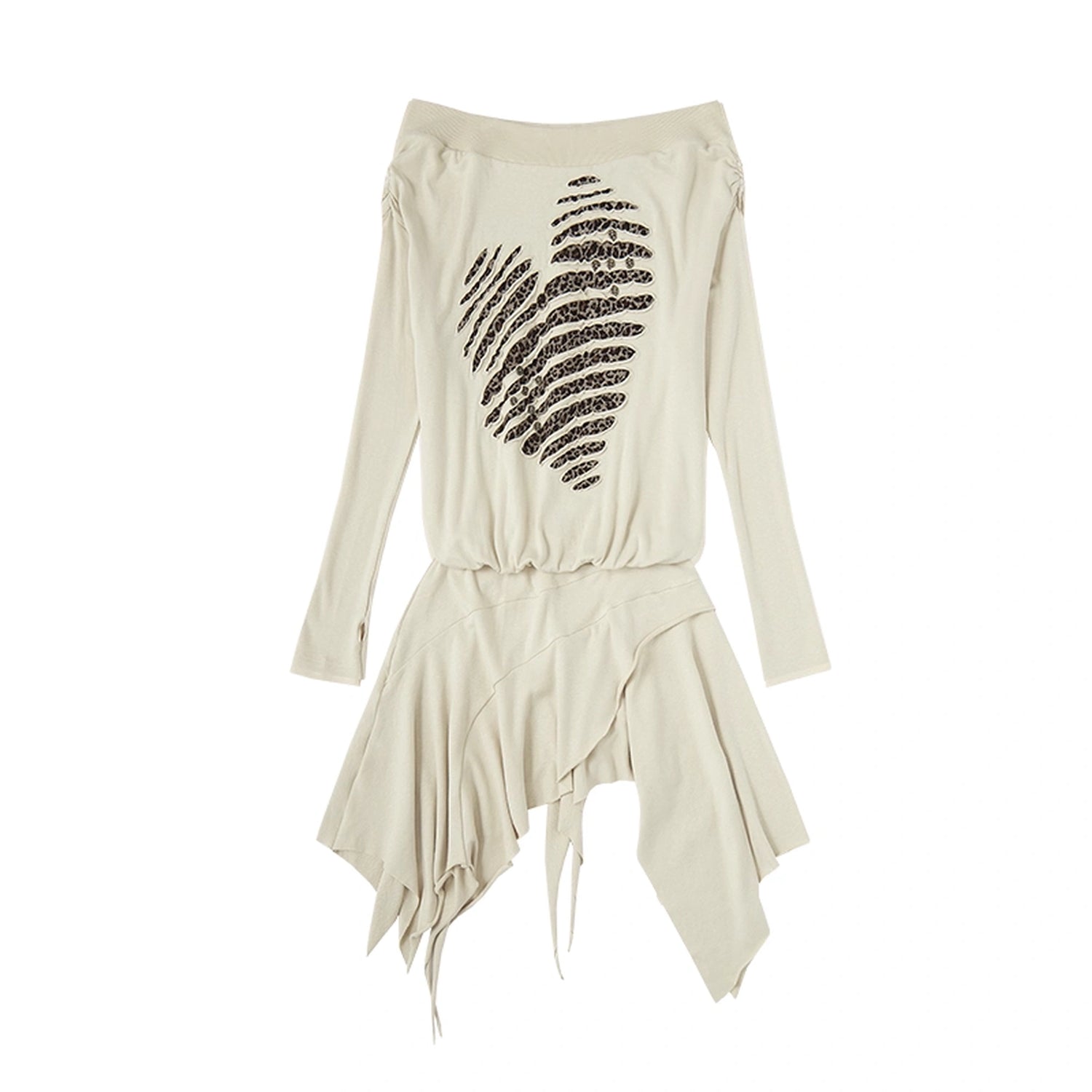 NO_ROMANCE_Embroidered_Off_Shoulder_Fitted_Waist_Punk_Long_Sleeve_Knit_Women_Dresses_MISSTT