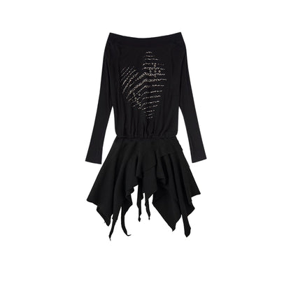 NO_ROMANCE_Embroidered_Off_Shoulder_Fitted_Waist_Punk_Long_Sleeve_Knit_Women_Dresses_MISSTT