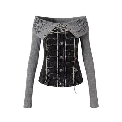 NO_ROMANCE_Embroidered_Rhinestone_Retro_Knit_Pullover_Long_Sleeve_Women_Tops_Blouse_MISSTT