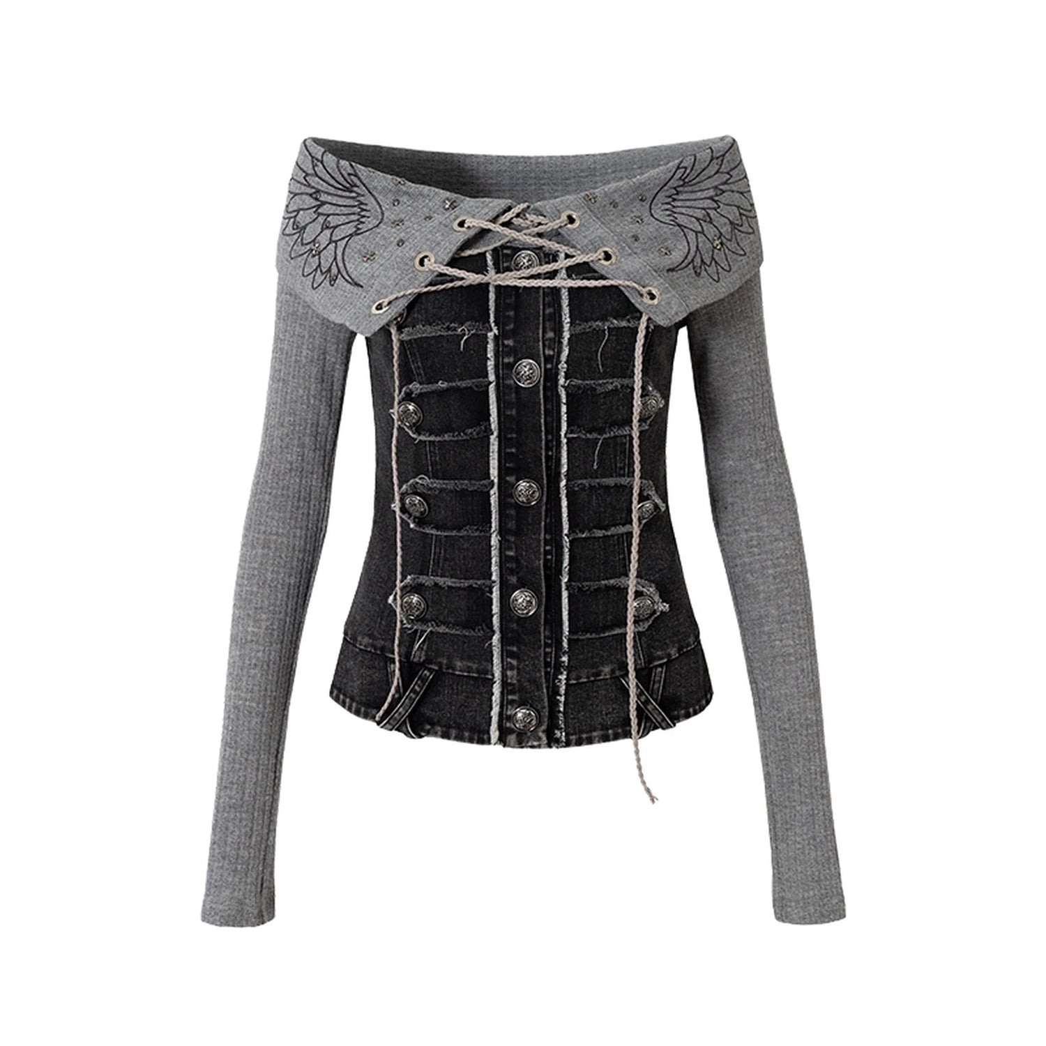 NO_ROMANCE_Embroidered_Rhinestone_Retro_Knit_Pullover_Long_Sleeve_Women_Tops_Blouse_MISSTT