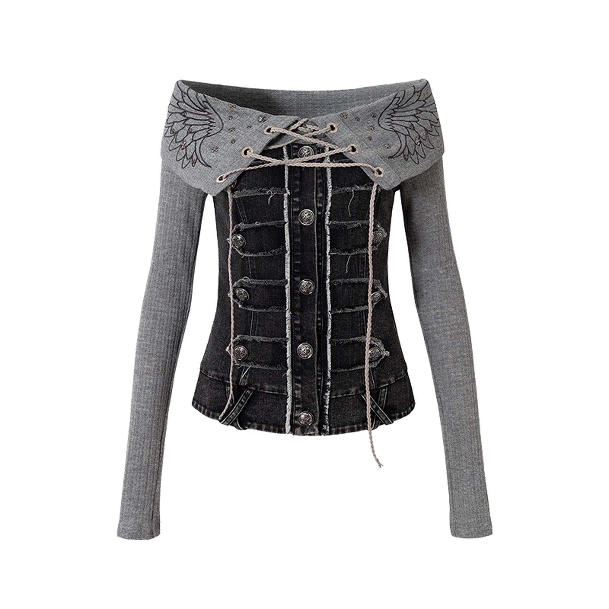 NO_ROMANCE_Embroidered_Rhinestone_Retro_Knit_Pullover_Long_Sleeve_Women_Tops_Blouse_MISSTT