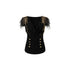 NO_ROMANCE_Gold_Foil_Ostrich_Tassel_Epaulet_Drape_Neck_Slim_Women&