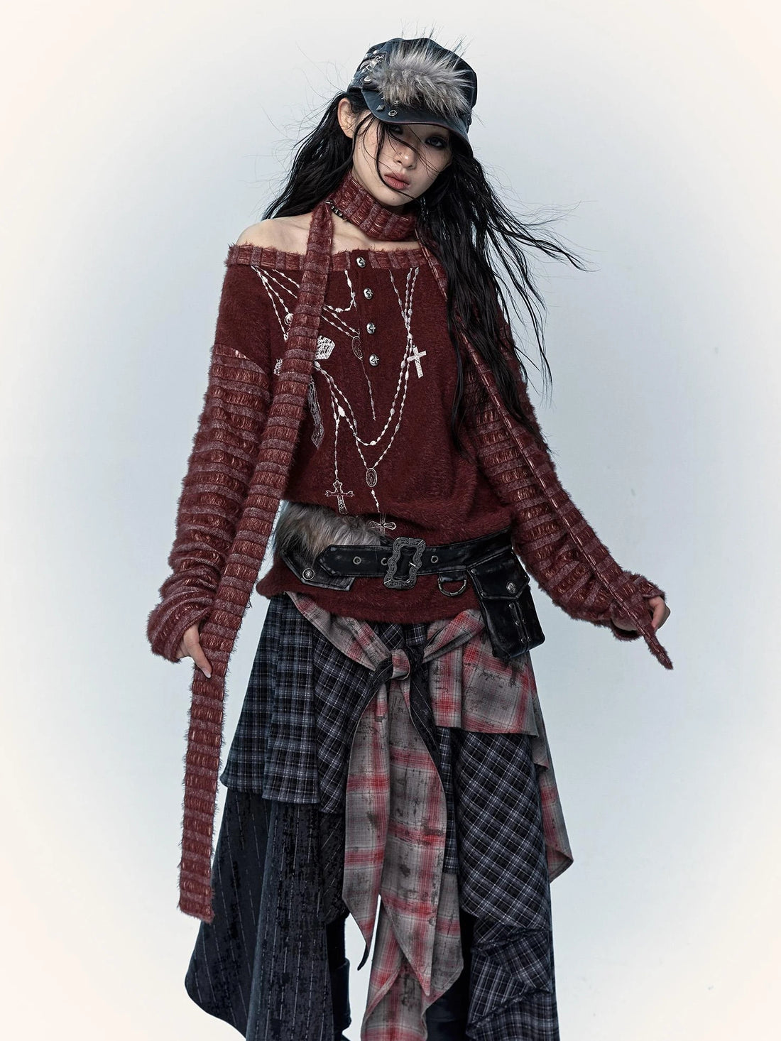 NO ROMANCE Hand Rubbed Black Unique Patina Wide Corset Waist Cincher Women Belt