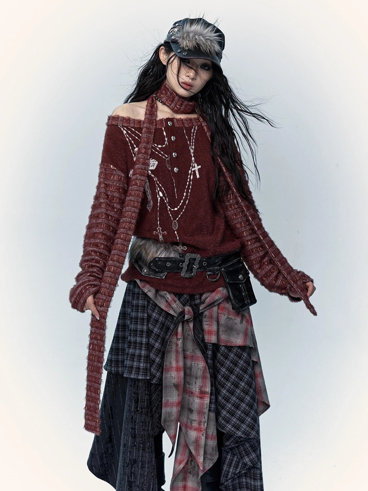 NO ROMANCE Hand Rubbed Black Unique Patina Wide Corset Waist Cincher Women Belt