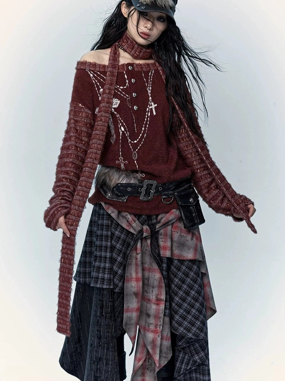 NO ROMANCE Hand Rubbed Black Unique Patina Wide Corset Waist Cincher Women Belt