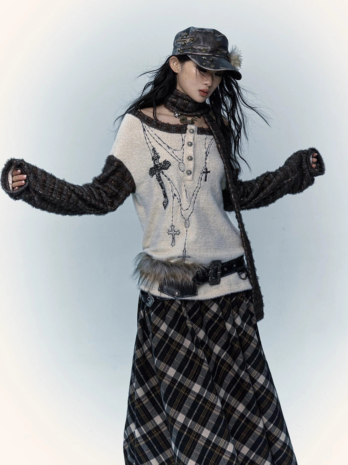 NO ROMANCE Hand Rubbed Black Unique Patina Wide Corset Waist Cincher Women Belt