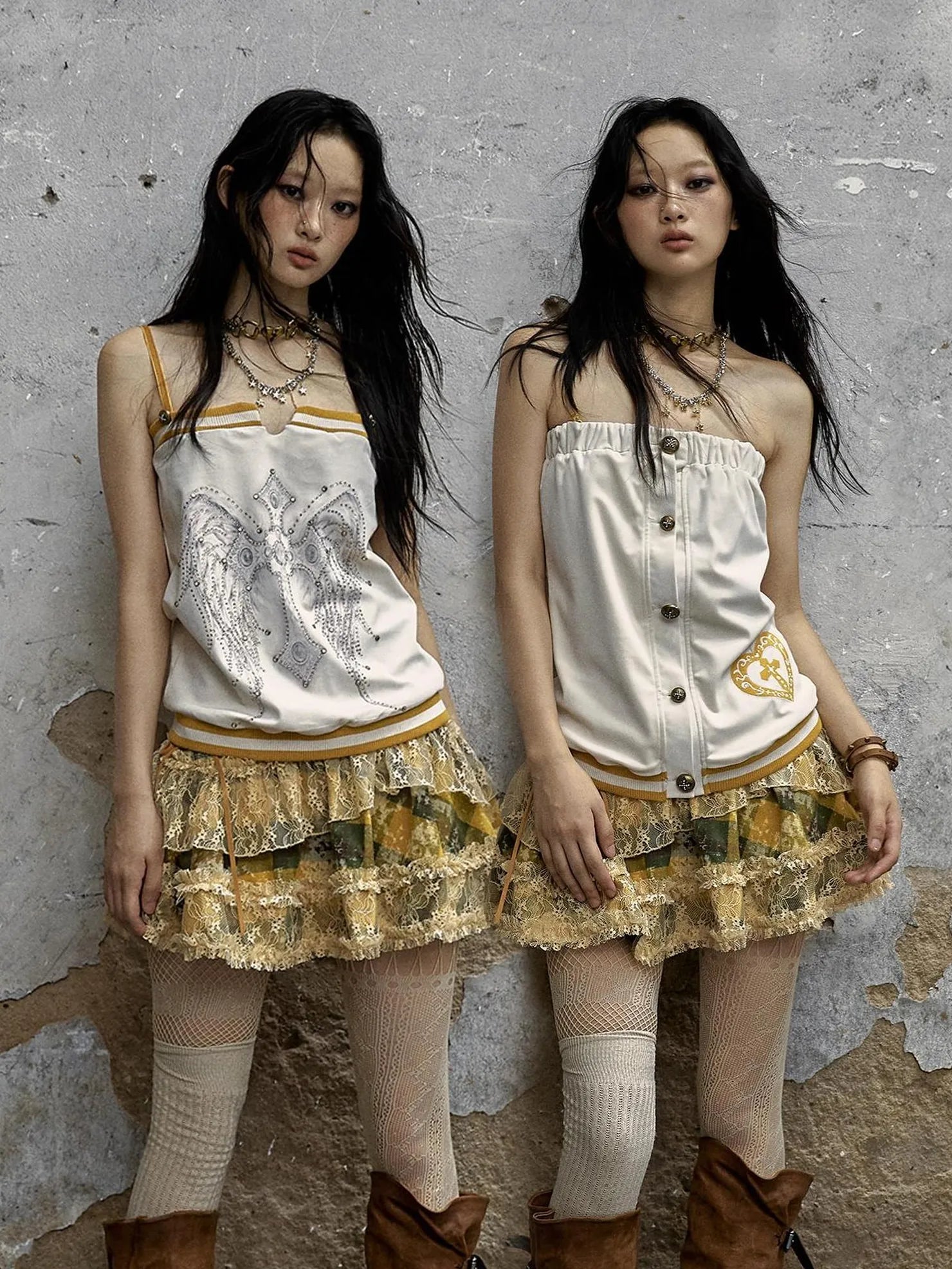 NO ROMANCE Heart Embroidered Velvet Spaghetti Strap Straight Fit Women Polyester Tank Top