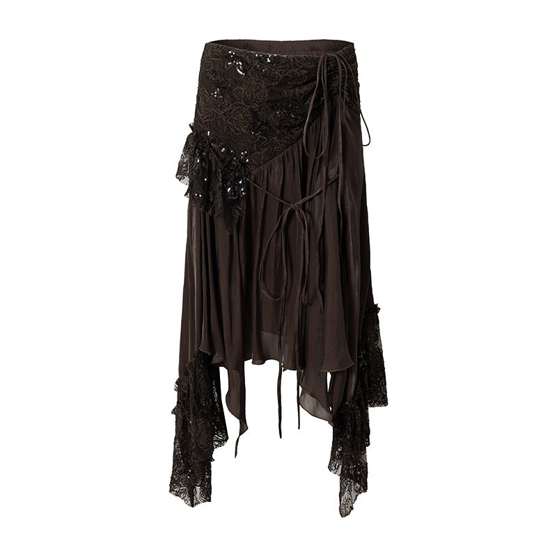 NO_ROMANCE_Lace_Spliced_Strappy_Asymmetric_Women&