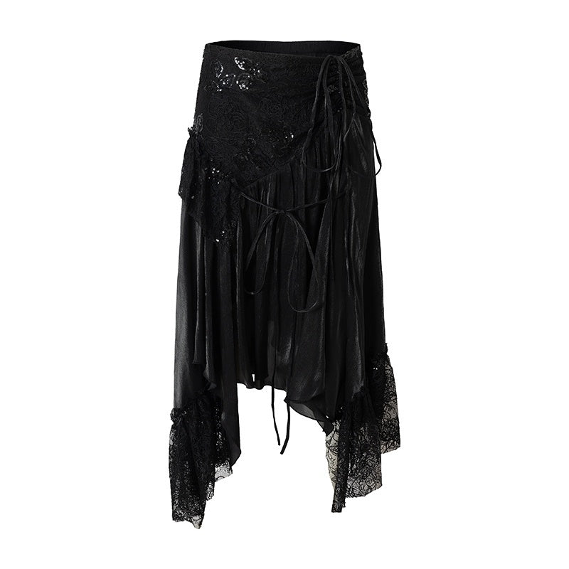 NO_ROMANCE_Lace_Spliced_Strappy_Asymmetric_Women&