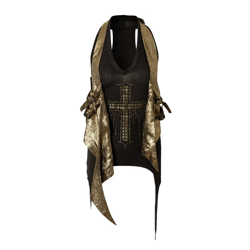 NO_ROMANCE_Leopard_Print_Halter_V-neck_Faux_Two_Piece_Slim_Long_Strap_Women&