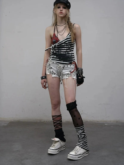 Lightweight Striped Spaghetti Strap Slim Fit Women Original Design Tank Top