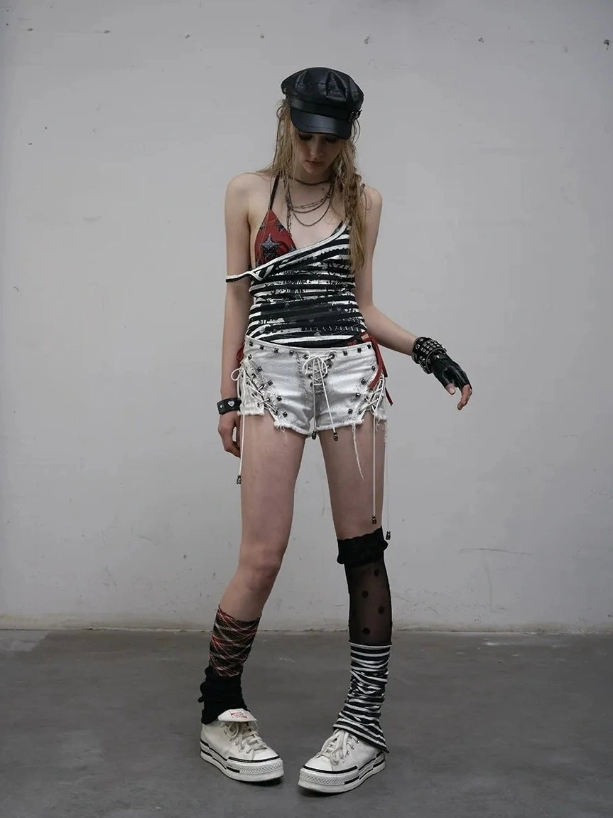 Lightweight Striped Spaghetti Strap Slim Fit Women Original Design Tank Top