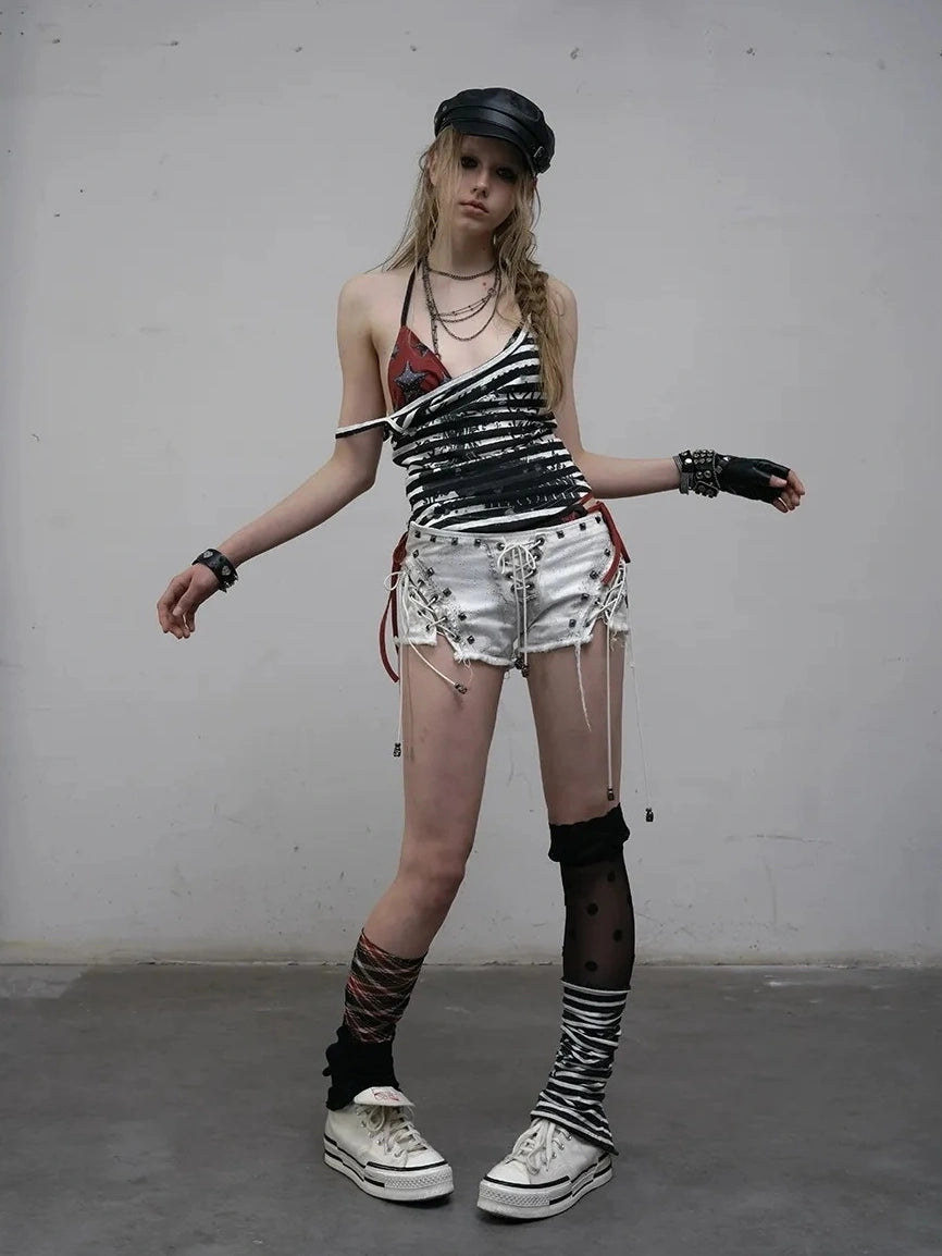 Lightweight Striped Spaghetti Strap Slim Fit Women Original Design Tank Top