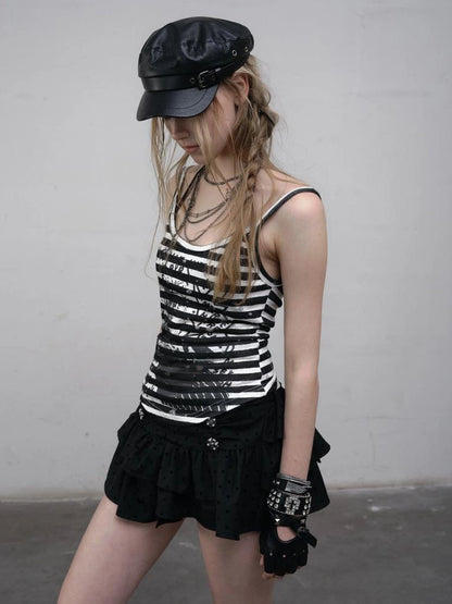 Lightweight Striped Spaghetti Strap Slim Fit Women Original Design Tank Top