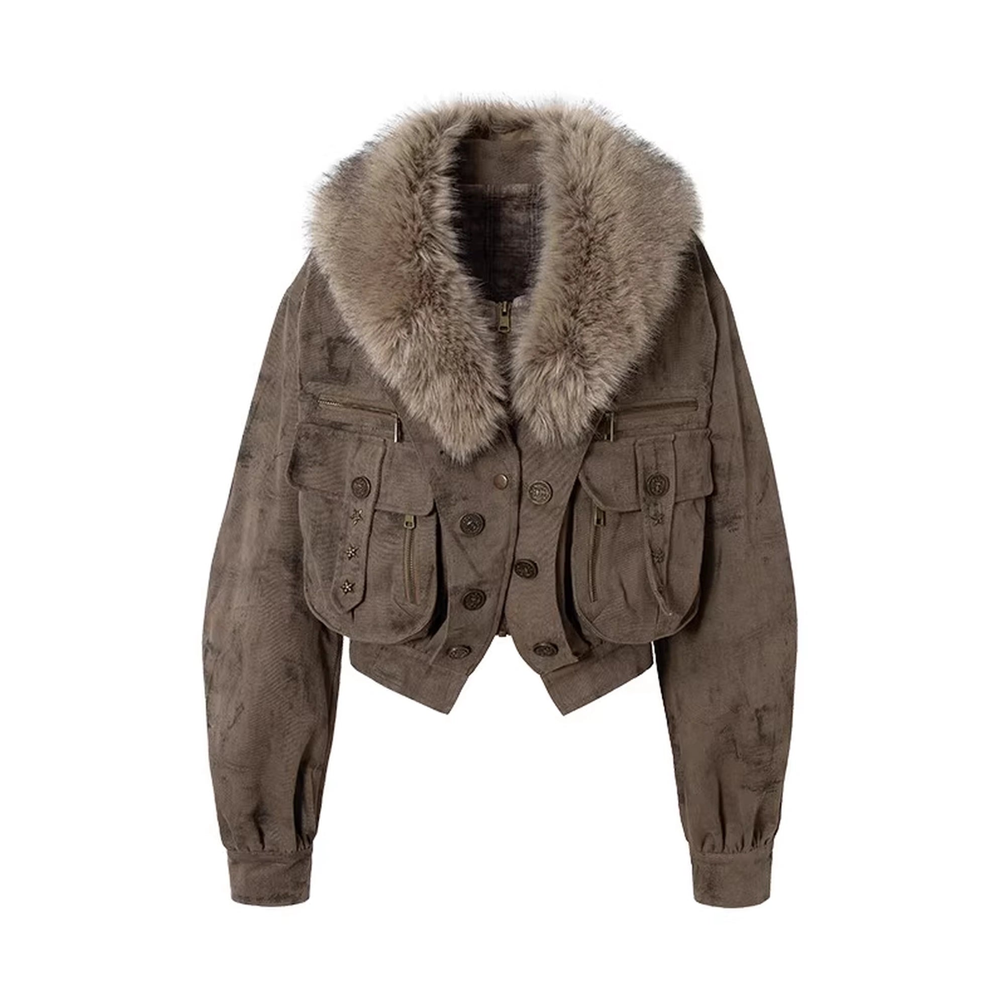 NO_ROMANCE_Loose_Fit_Faux_Two_Piece_Long_Sleeve_Zip_Front_Lapel_Collar_Women_Baroque_Jacket_MISSTT