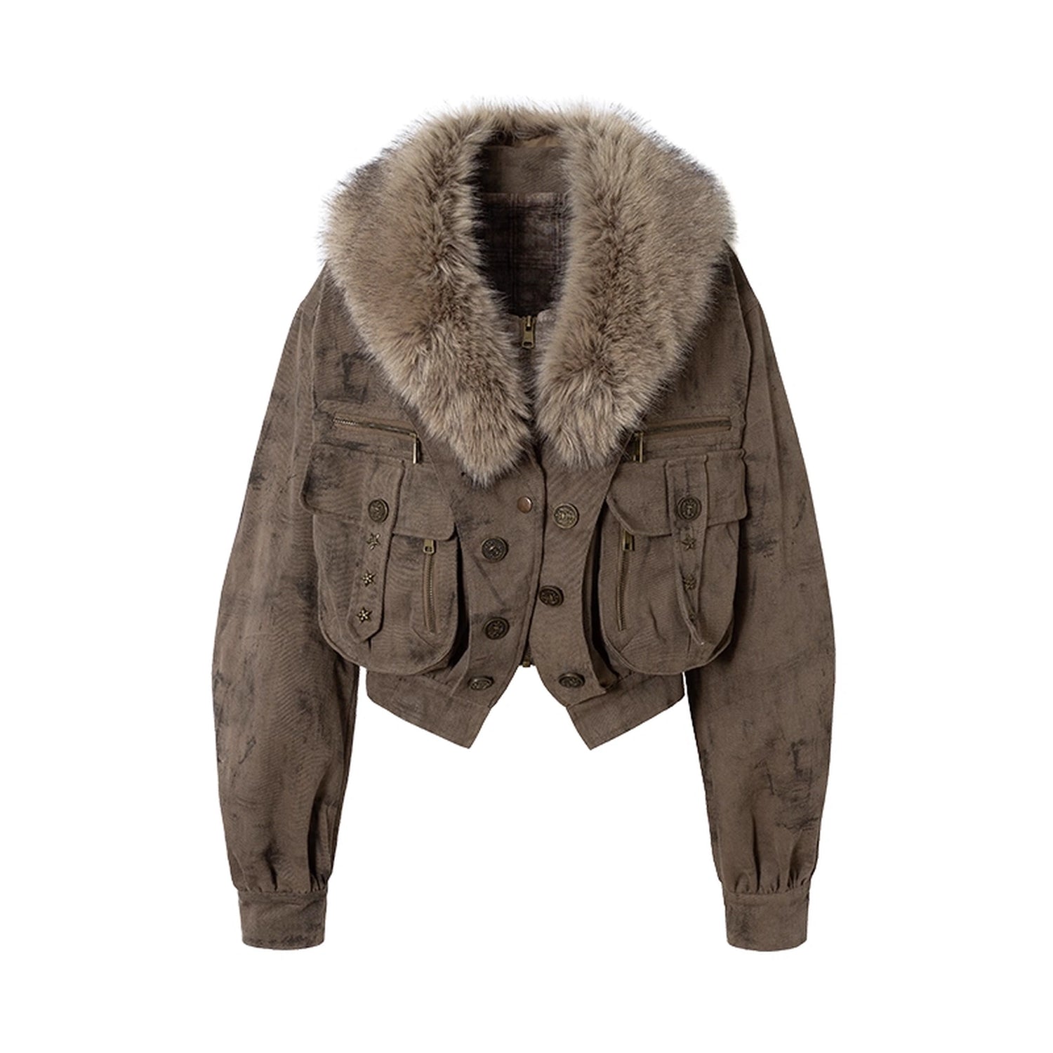 NO_ROMANCE_Loose_Fit_Faux_Two_Piece_Long_Sleeve_Zip_Front_Lapel_Collar_Women_Baroque_Jacket_MISSTT