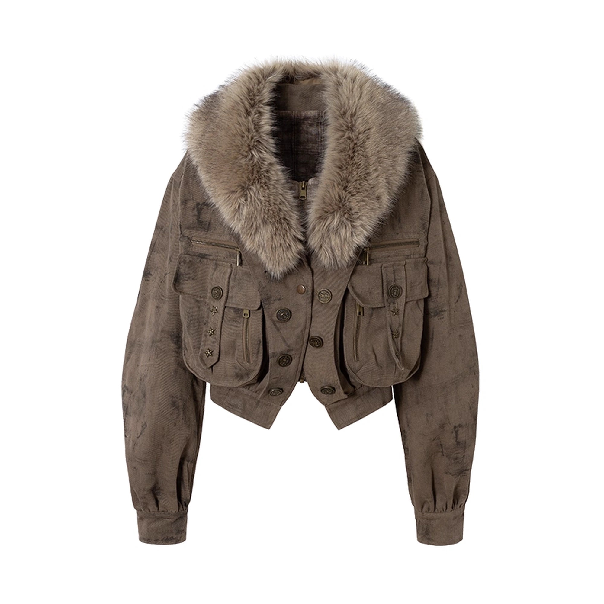 NO_ROMANCE_Loose_Fit_Faux_Two_Piece_Long_Sleeve_Zip_Front_Lapel_Collar_Women_Baroque_Jacket_MISSTT