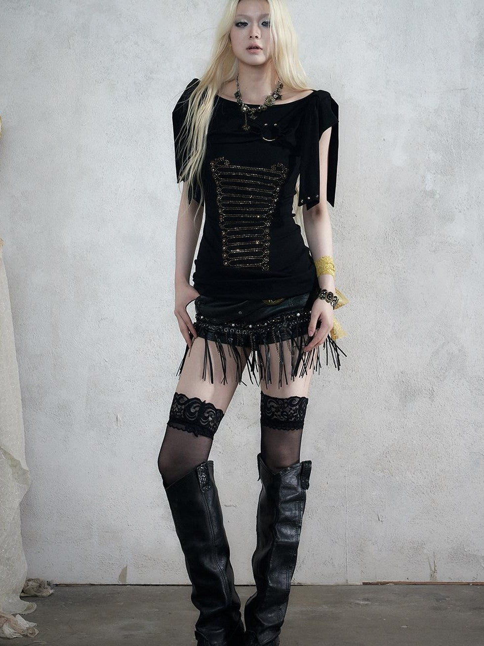 NO ROMANCE Napoleonic Rhinestone Slim Women&