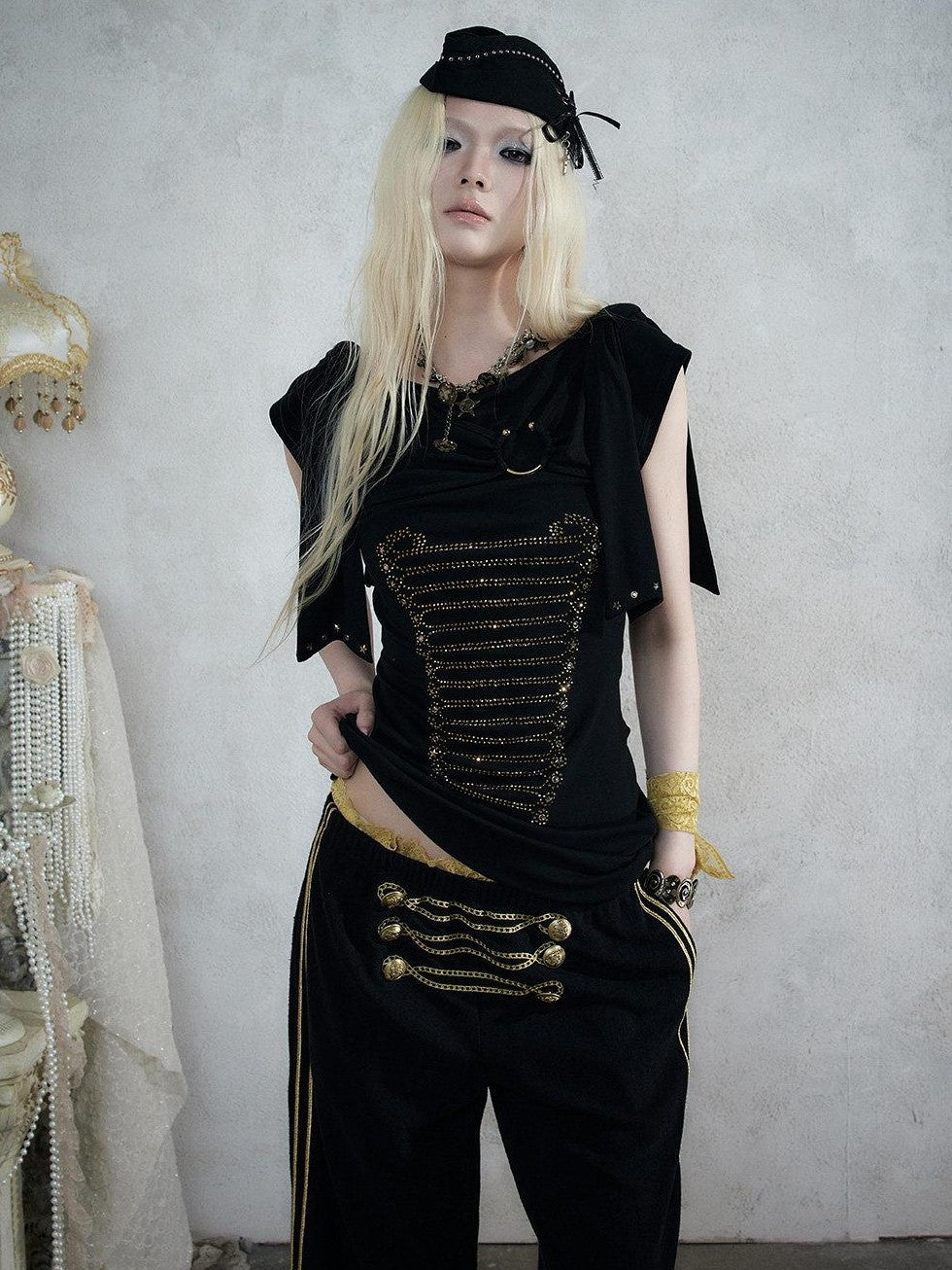 NO ROMANCE Napoleonic Rhinestone Slim Women&