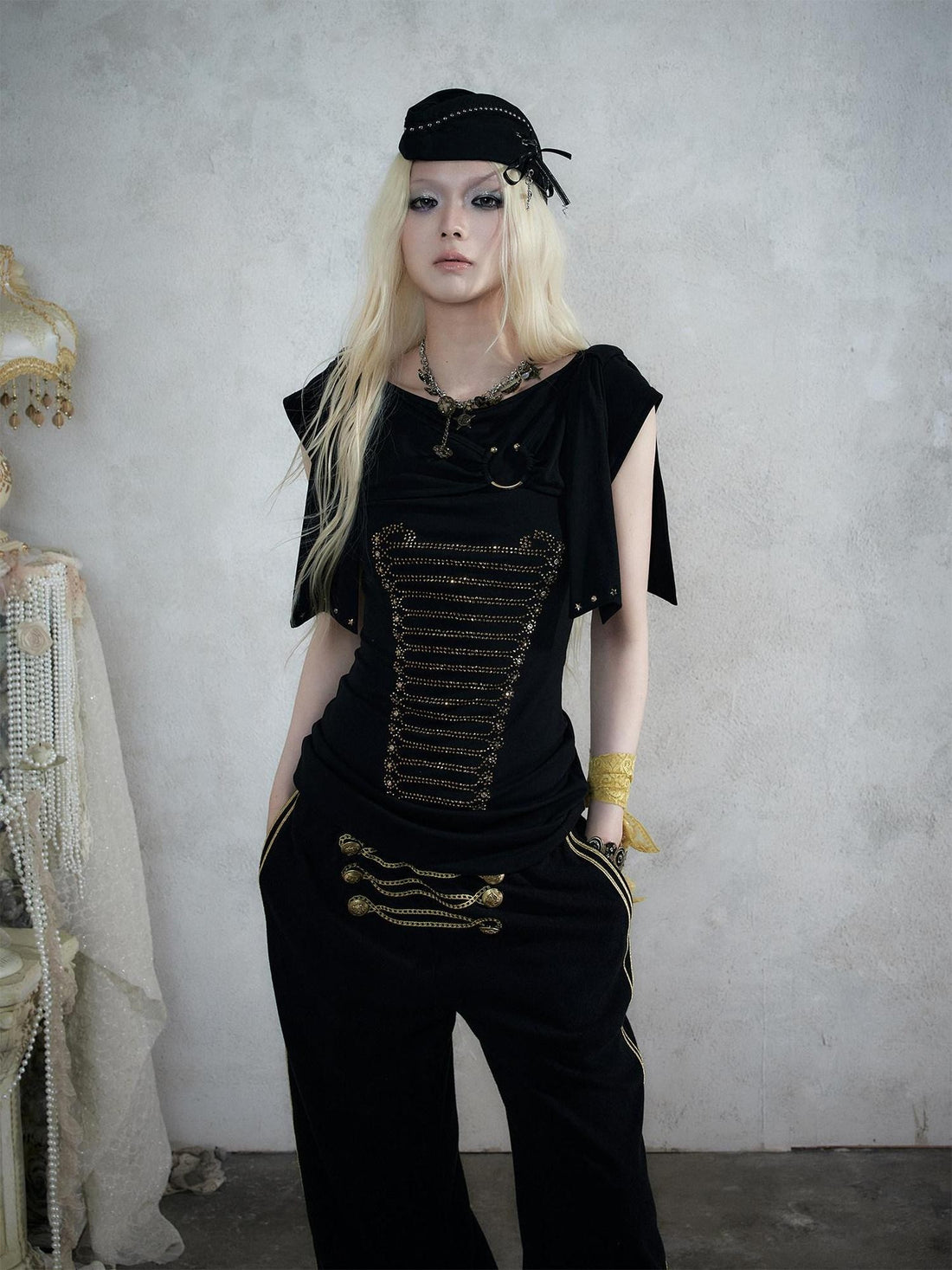 NO ROMANCE Napoleonic Rhinestone Slim Women&