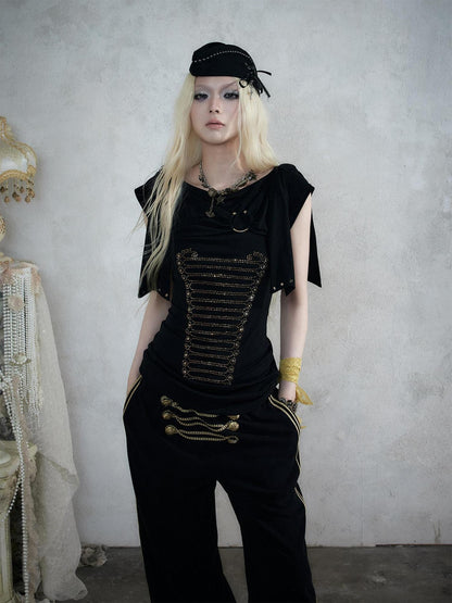 NO ROMANCE Napoleonic Rhinestone Slim Women&