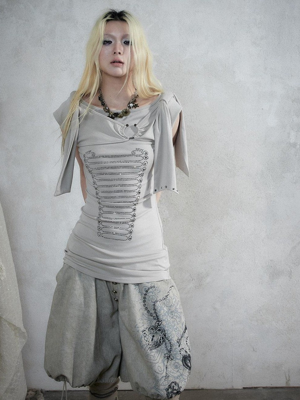 NO ROMANCE Napoleonic Rhinestone Slim Women&