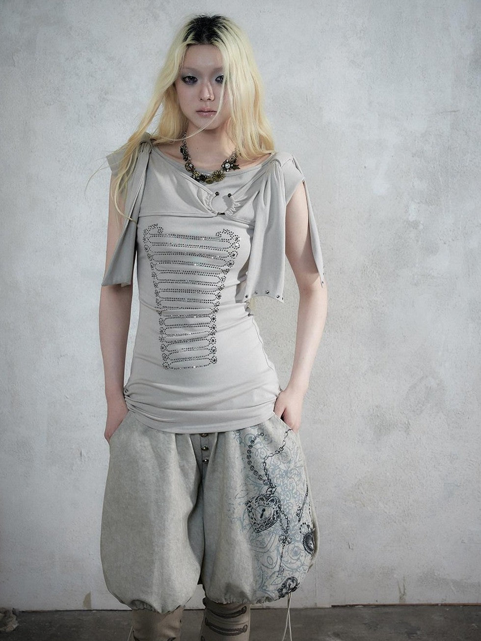 NO ROMANCE Napoleonic Rhinestone Slim Women&