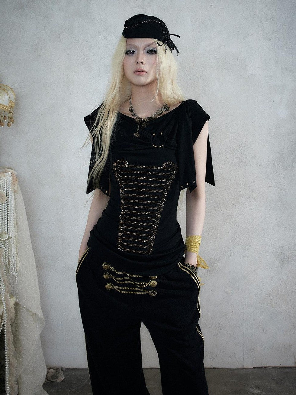 NO ROMANCE Napoleonic Rhinestone Slim Women&