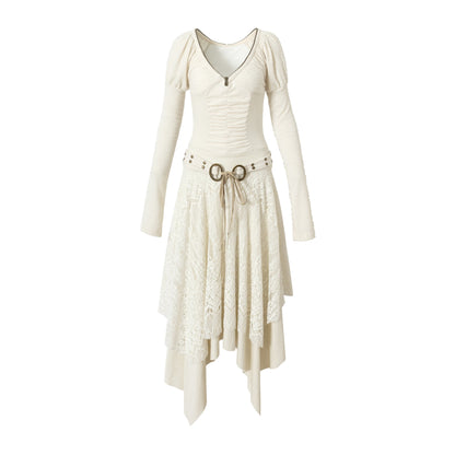 NO_ROMANCE_Palace_Puff_Sleeve_V-neck_Lace_Knit_Women&