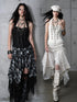 NO ROMANCE Plaid Velvet Irregular Court Style Women&