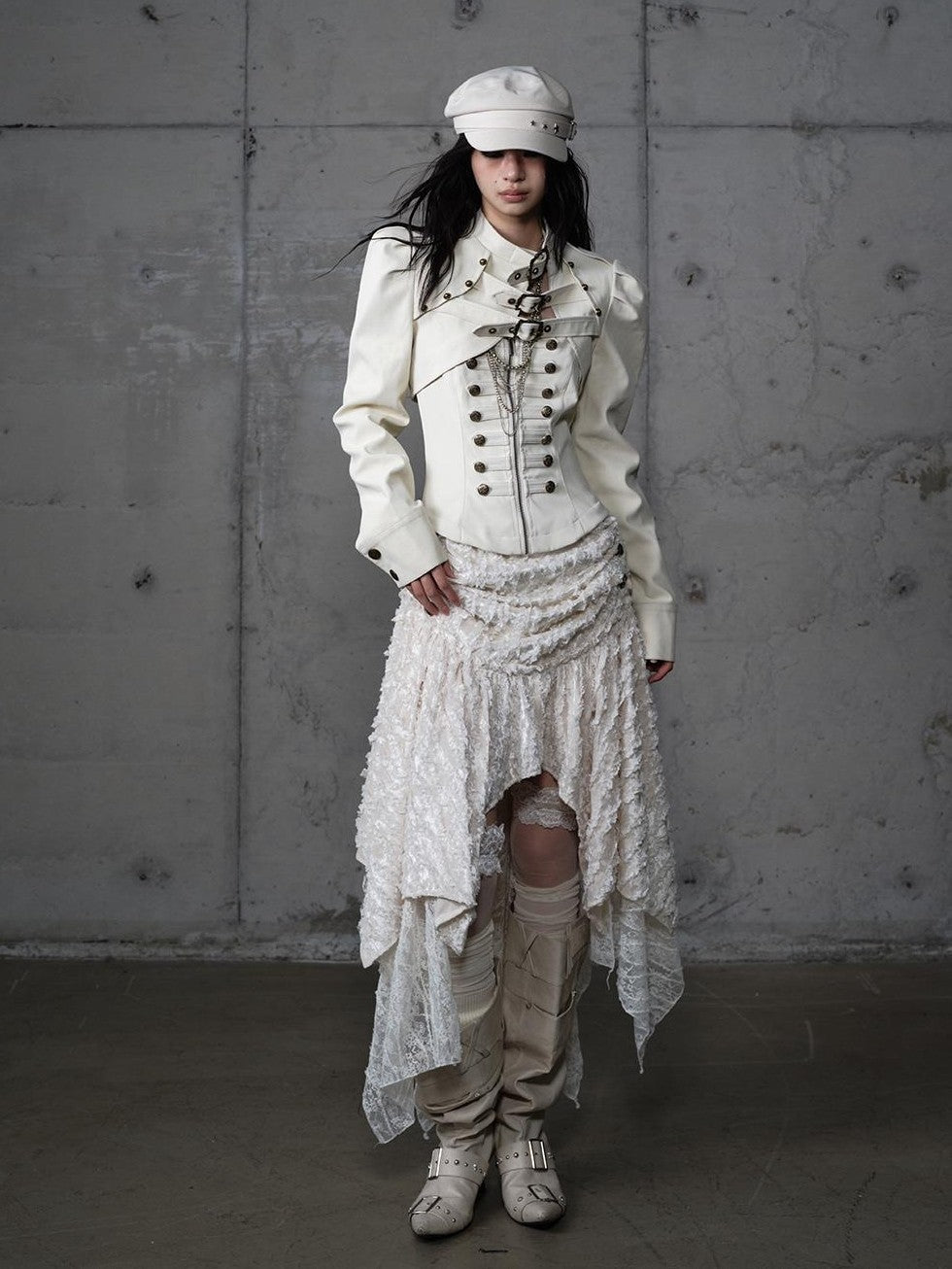 NO ROMANCE Plaid Velvet Irregular Court Style Women&
