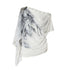 NO ROMANCE Print Drape One Shoulder Faux Layered Women&