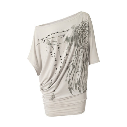 NO_ROMANCE_Printed_Asymmetrical_Batwing_Bodycon_Women&