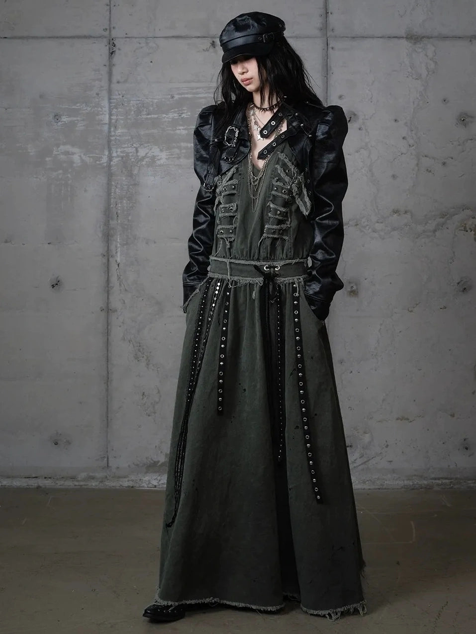 NO ROMANCE Pu Leather Cropped Punk Style Stand Collar Snap Button Women Moto Jacket