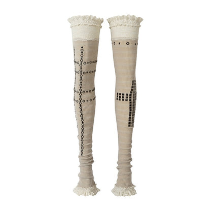 NO_ROMANCE_Punk_Lace_Knit_Rhinestone_Slim_Stretch_Women&